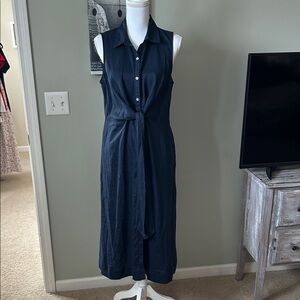 J. Jill Midnight Blue Sleeveless Midi Dress